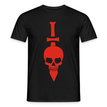 Red Skull and Sword - Men's T-Shirt - black - Front - AI Model Male 178 light (178cm)