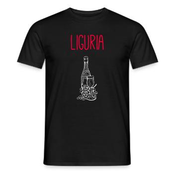 Ligurian wine and flower illustration - Men's T-Shirt - black - Front - AI Model Male 178 light (178cm)