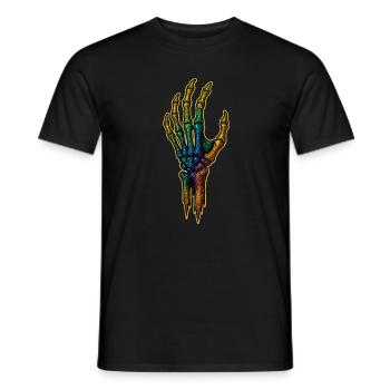 Rainbow Bone Hand HALLOWEEN 🎃 - Men's T-Shirt - black - Front - AI Model Male 178 light (178cm)