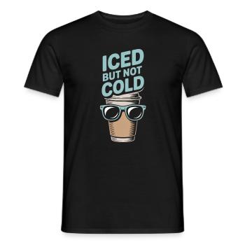 Café glacé mais pas froid Humour Barista - T-shirt homme - noir - Devant - AI Model Male 178 light (178cm)