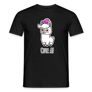 Cute AF Lama Baby oder Alpaka - Männer T-Shirt - Schwarz - Vorne - AI Model Male 178 light (178cm)