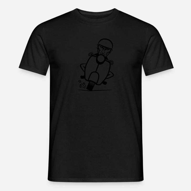 motorroller rasen witzig - Männer T-Shirt - Schwarz