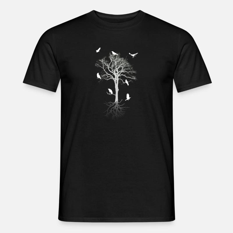 Krähen im Baum - Männer T-Shirt - Schwarz