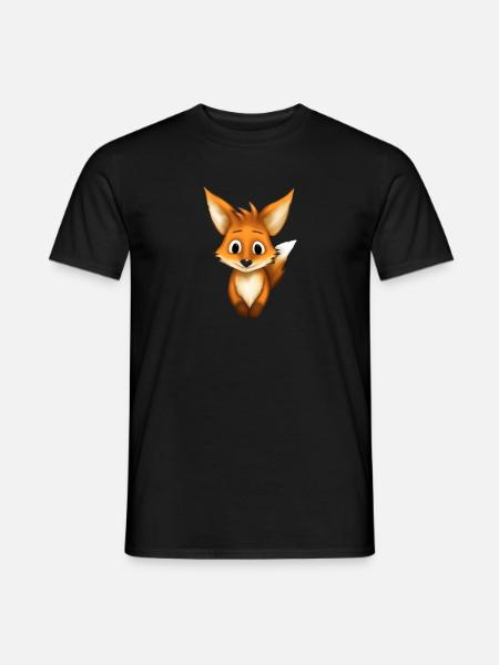 Petit renard mignon - T-shirt homme - noir