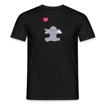 Baby Elephant with Heart Air Balloon - Men's T-Shirt - black - Front - AI Model Male 178 light (178cm)
