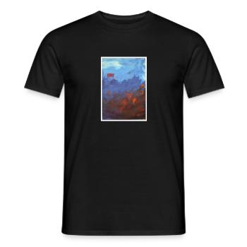 Original Art Print "Sturmsee" - Men's T-Shirt - black - Front - AI Model Male 178 light (178cm)