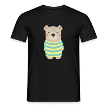 Baer with stripes shirt - Men's T-Shirt - black - Front - AI Model Male 178 light (178cm)