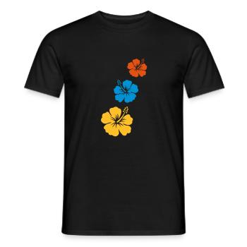 hibiscus tahiti 3 - Men's T-Shirt - black - Front - AI Model Male 178 light (178cm)
