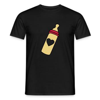 biberon coeur - T-shirt homme - noir - Devant - AI Model Male 178 light (178cm)