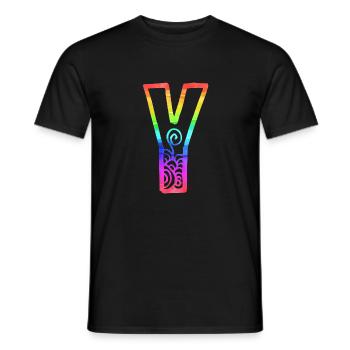 regenbogen y - Männer T-Shirt - Schwarz - Vorne - AI Model Male 178 light (178cm)