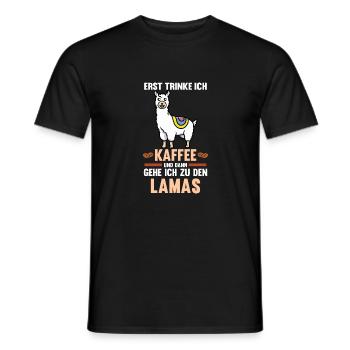 Zootier Lamas Lama - Männer T-Shirt - Schwarz - Vorne - AI Model Male 178 light (178cm)