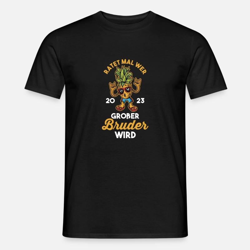 Bruder 2023 Ananas Werdender Bruder - Männer T-Shirt - Schwarz