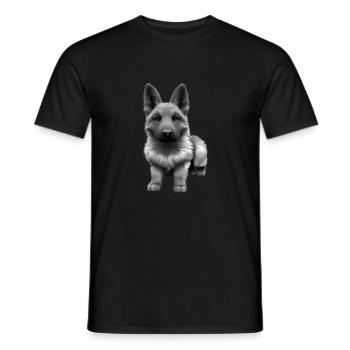 Chiot Berger Allemand Propriétaire Chien - T-shirt homme - noir - Devant - AI Model Male 178 light (178cm)