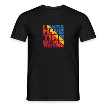 Ayez toujours le temps d’écrire de l’art typographique - T-shirt homme - noir - Devant - AI Model Male 178 light (178cm)
