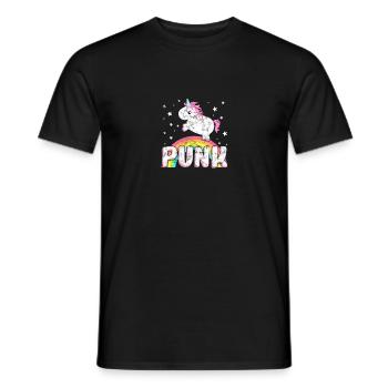 Cooles Ironisches Punk Musik Einhorn - Männer T-Shirt - Schwarz - Vorne - AI Model Male 178 light (178cm)
