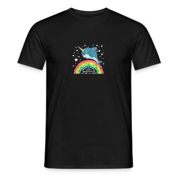 Drôle Narwhal disant arc-en-Être plus et vous vous - T-shirt homme - noir - Devant - AI Model Male 178 light (178cm)
