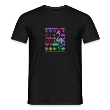 Laid de Noël Flamingo arc Divertissement Humour - T-shirt homme - noir - Devant - AI Model Male 178 light (178cm)