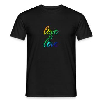 L'amour est l'amour - Fierté Gay Lesbienne CSD T-shirt - T-shirt homme - noir - Devant - AI Model Male 178 light (178cm)