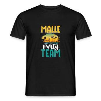 Malle Party Team - Men's T-Shirt - black - Front - AI Model Male 178 light (178cm)