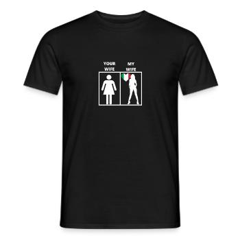 Italy gift my wife your wife - Men's T-Shirt - black - Front - AI Model Male 178 light (178cm)