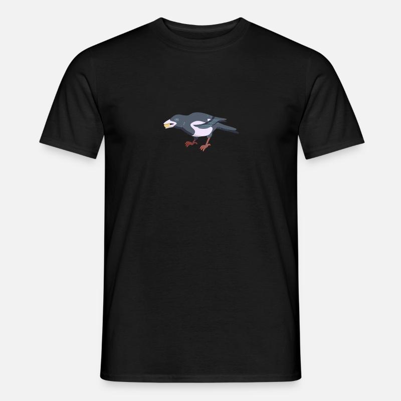 Elster - Männer T-Shirt - Schwarz