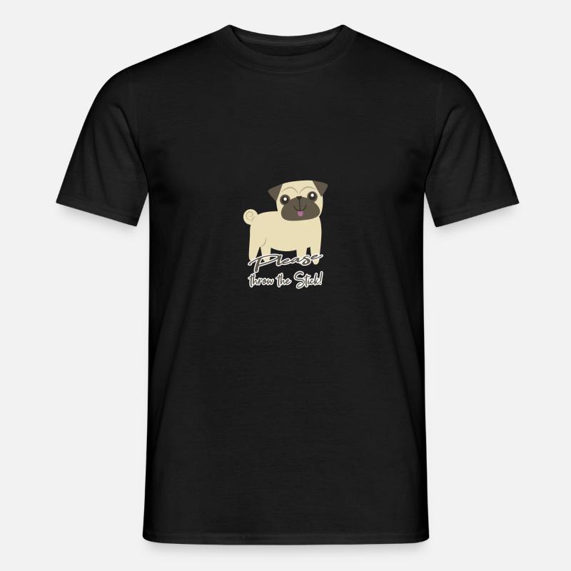 Pug Mops Geschenk - Männer T-Shirt - Schwarz