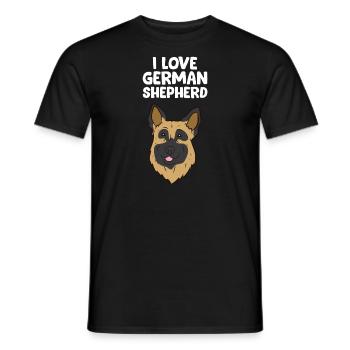 Berger allemand - I love German Shepherd - T-shirt homme - noir - Devant - AI Model Male 178 light (178cm)