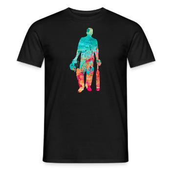 Cricket-Spieler in Popart - Männer T-Shirt - Schwarz - Vorne - AI Model Male 178 light (178cm)