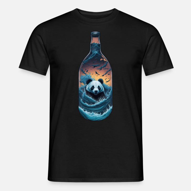 Panda - Männer T-Shirt - Schwarz