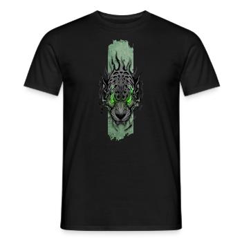 Jaguar aux yeux d’émeraude - T-shirt homme - noir - Devant - AI Model Male 178 light (178cm)