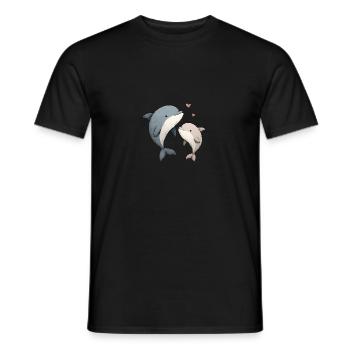 Delfin Mama und Baby - Männer T-Shirt - Schwarz - Vorne - AI Model Male 178 light (178cm)