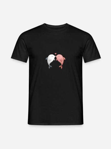 Dolphin Couple Boyfriend Girlfriend - Men's T-Shirt - black