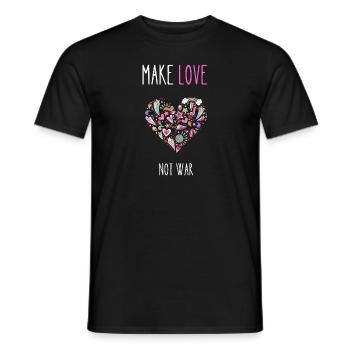 Make Love not war - Men's T-Shirt - black - Front - AI Model Male 178 light (178cm)