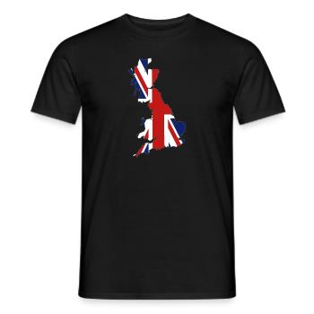 United Kingdom Flag Map - Men's T-Shirt - black - Front - AI Model Male 178 light (178cm)