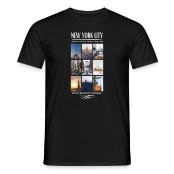Skyline di New York NYC Manhattan - T-shirt uomo - nero - Fronte - AI Model Male 178 light (178cm)