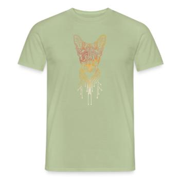 Cat Sphynx GEDRUCKTE SCHALTUNG - Männer T-Shirt - Sage - Vorne - AI Model Male 178 light (178cm)