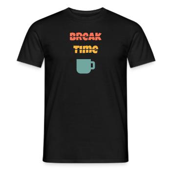 Break time / Pause - T-shirt homme - noir - Devant - AI Model Male 178 light (178cm)
