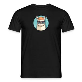 Alpaka Lama Sonnenbrille - Männer T-Shirt - Schwarz - Vorne - AI Model Male 178 light (178cm)