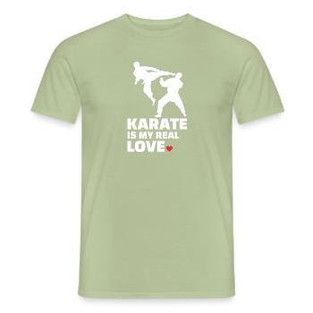Ich Liebe Karate - Männer T-Shirt - Sage - Vorne - AI Model Male 178 light (178cm)