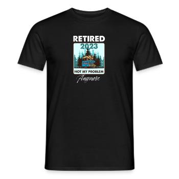Retraité 2023 Ce n’est plus mon problème Camping drôle - T-shirt homme - noir - Devant - AI Model Male 178 light (178cm)