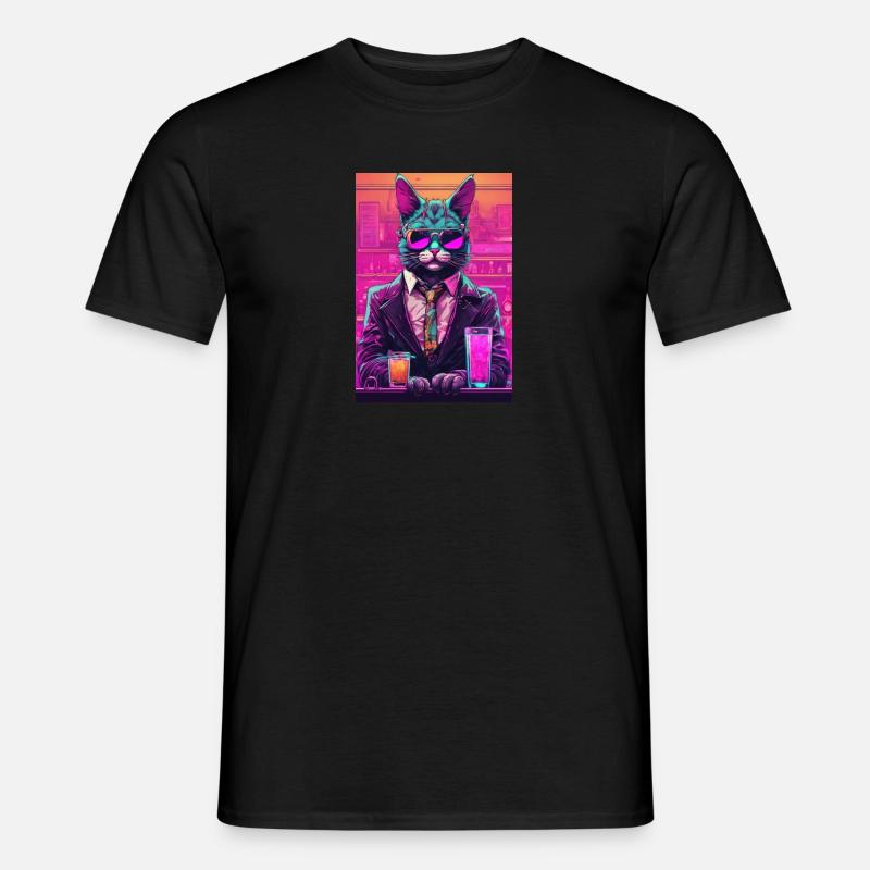 Barkeeper Katze - Männer T-Shirt - undefined