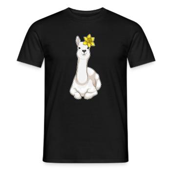 Llama Daffodil - Men's T-Shirt - black - Front - AI Model Male 178 light (178cm)