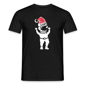 astronaute Noël père Noël espace de Noël - T-shirt homme - noir - Devant - AI Model Male 178 light (178cm)