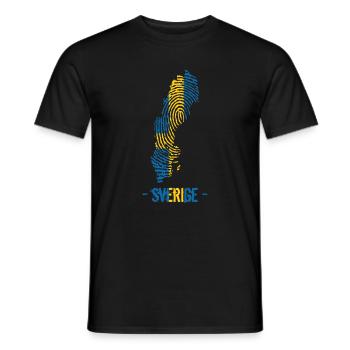 Schweden Landkarte Fingerabdruck Skandinavien S - Männer T-Shirt - Schwarz - Vorne - AI Model Male 178 light (178cm)