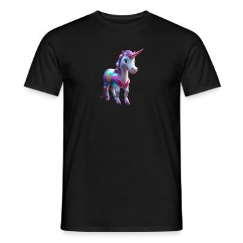Rainbow Mane Unicorn Tee - Men's T-Shirt - black - Front - AI Model Male 178 light (178cm)