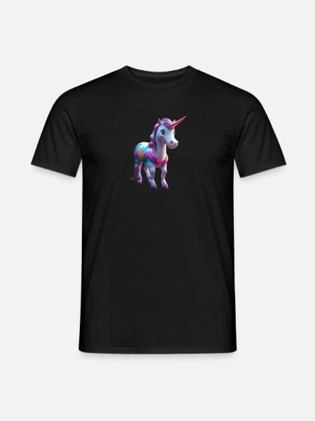 Rainbow Mane Unicorn Tee - Männer T-Shirt - Schwarz