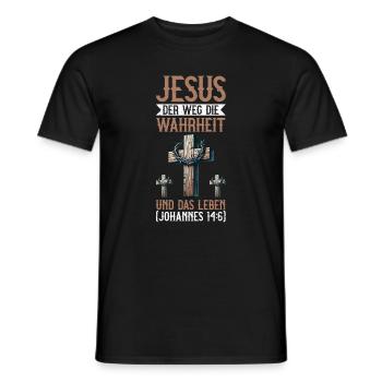 Jésus, la voie, la vérité et la vie - T-shirt homme - noir - Devant - AI Model Male 178 light (178cm)