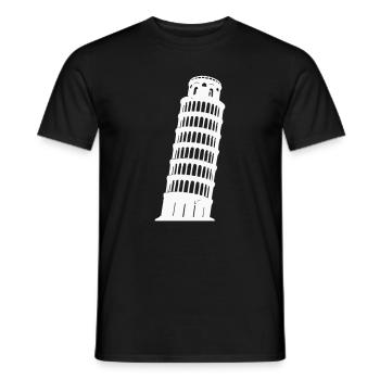 Silhouette de la Tour de Pise Monochrome - T-shirt homme - noir - Devant - AI Model Male 178 light (178cm)