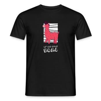 Lama I don't care " - Men's T-Shirt - black - Front - AI Model Male 178 light (178cm)
