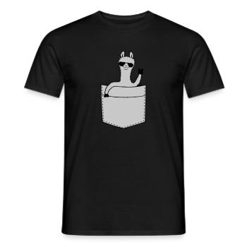 Comic Hemdtasche Lama - Männer T-Shirt - Schwarz - Vorne - AI Model Male 178 light (178cm)